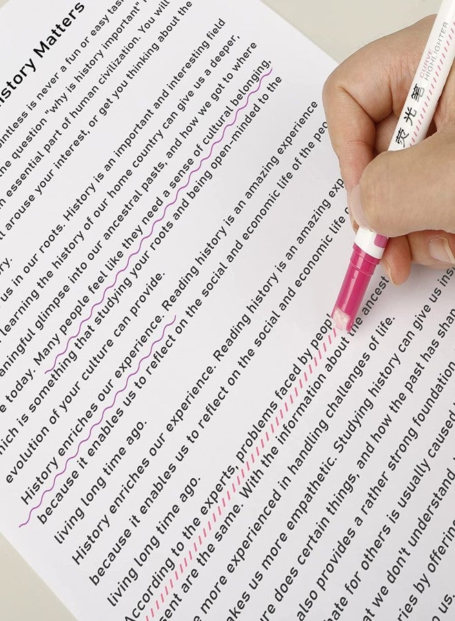 Onward Curve Highlighter Pen Set, 6Pcs Flownwing Flair Pens With 6 Different Curve Shape Fine Tips, Highlighter Pen Set Line Markers Colors For Adults & Kids Writing Drawing School Supplies - Image 2