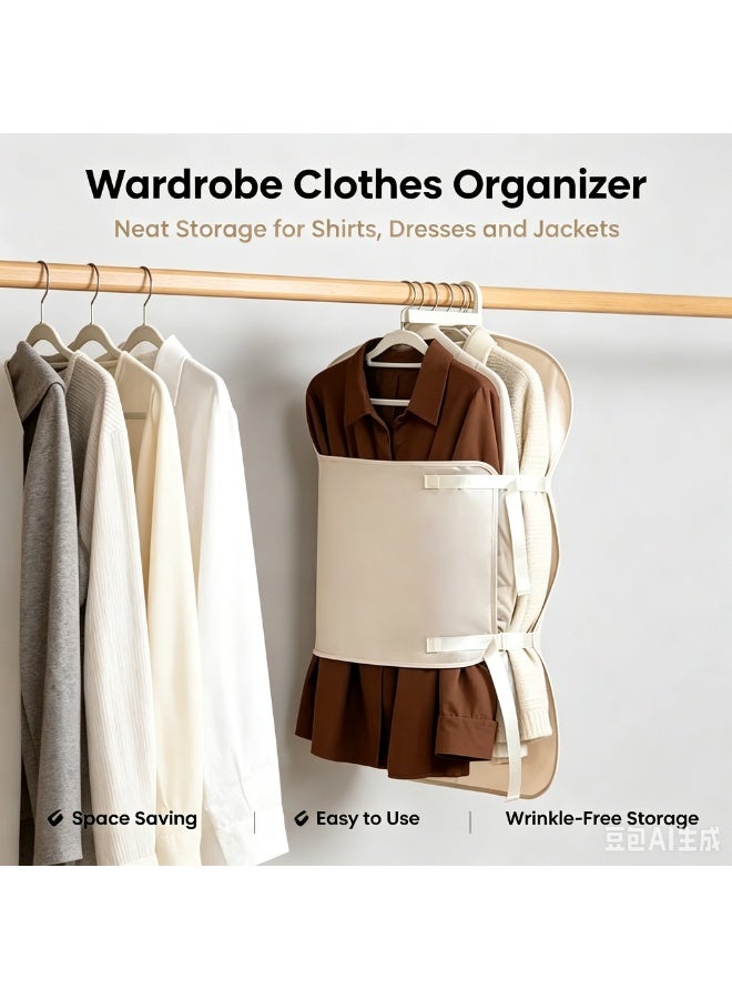 NIBEMINENT Satin Hanging Clothes Compression Storage Board, Save 50% Wardrobe Space, Space Saver Garment Organizer for Coats, Jackets, Wedding Dresses & Long Outfits - Image 1