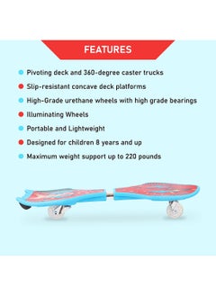 ENDLESS  Wave Board | Caster Board | Ripstick | Skate Board | 2 Wheel Pivoting Red Skateboard for Kids, Teens, and Adults, (96x16x8)  - Image 2