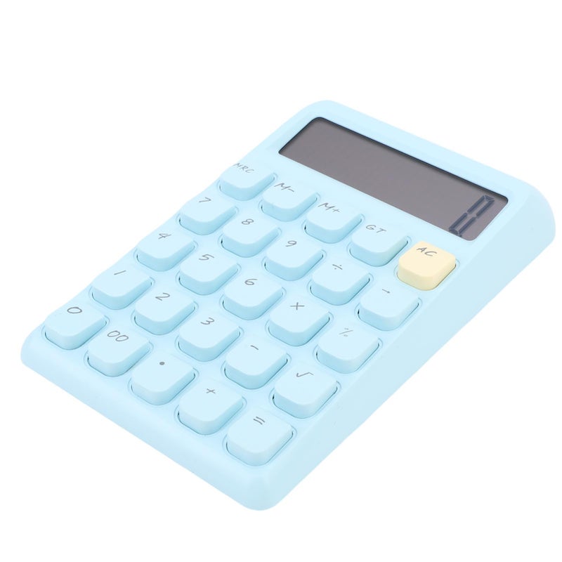 Blue 12 Digit Solar Desk Calculator with Large Display and Sensitive Keys for Home Office School - Image 2
