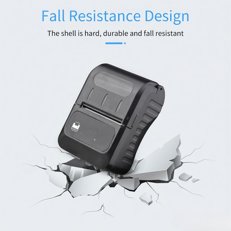 Mini BT Thermal Receipt Printer - 57mm Paper Width 1500mAh Battery 203dpi Resolution, Wireless & USB Connectivity, Portable Mobile Printer for Vehicle, Restaurant, Retail Shop - Image 2