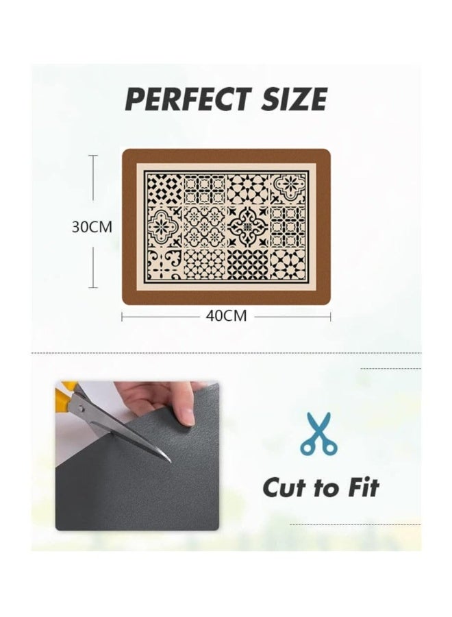 Beauenty Absorbent Coffee Bar Mat for Countertops, Fits Under Coffee Maker Machine, Multipurpose Dish Drying and Draining Mat, Heat Resistant Kitchen Protector - Image 2