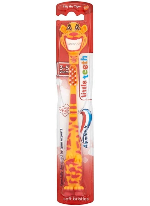 Aquafresh Little Teeth Toothbrush for Kids, Children 3-5 Years, Soft Bristles (Colours/characters may vary)