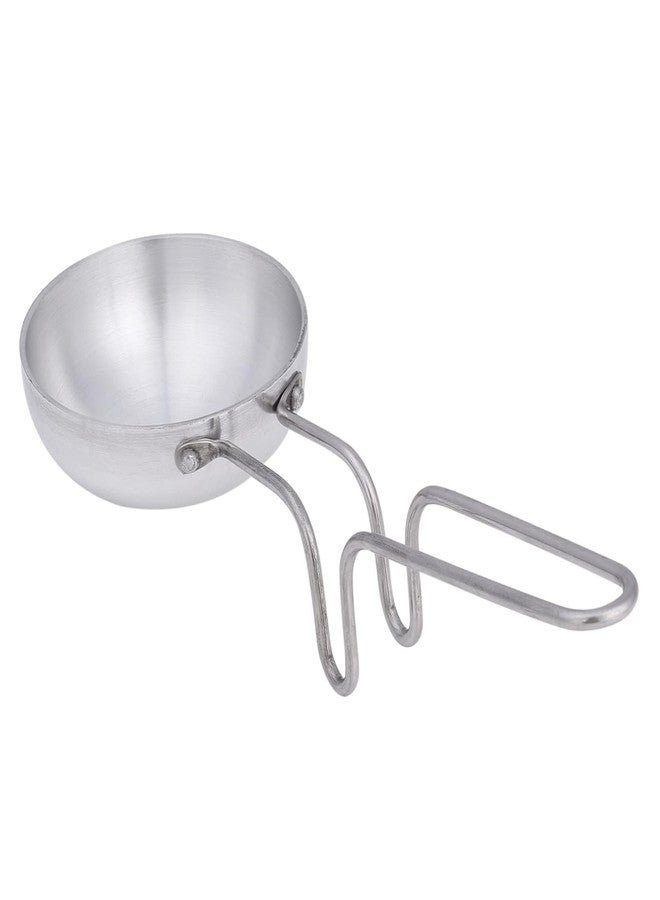 DESCTIDY Aluminium Small Tadka Pan with Stainless Steel Handle (Size- 12 cm Dia) -Silver Pack of 1 - Image 2