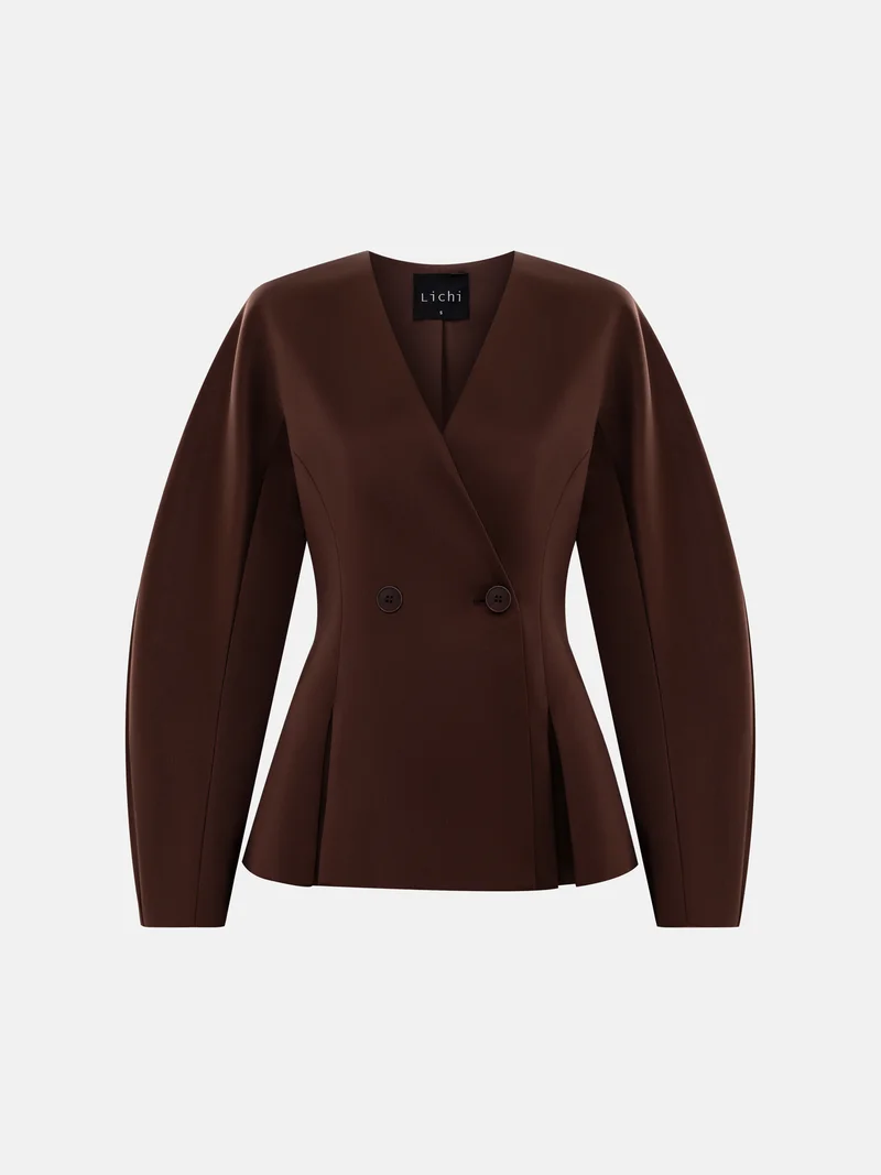 Lichi Jacket with voluminous sleeves and waist pleats