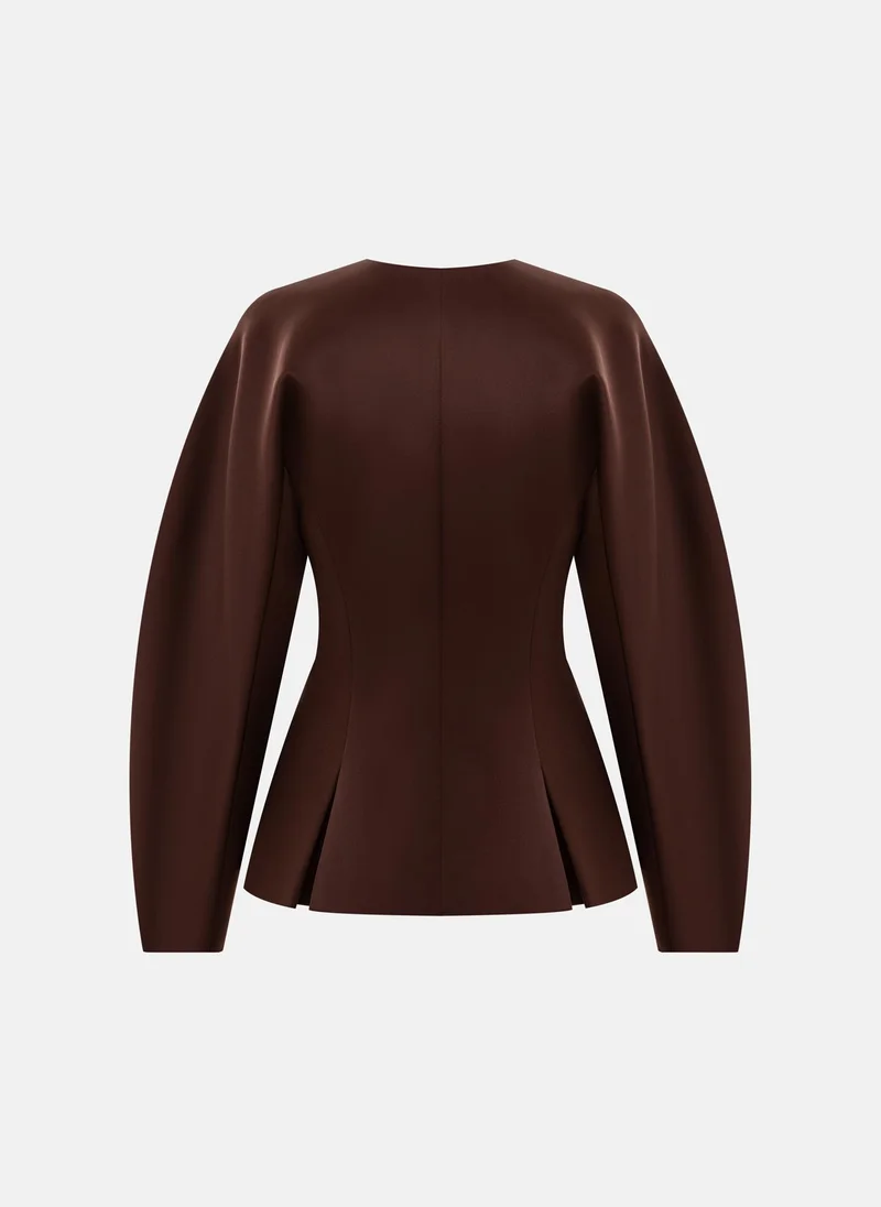 Lichi  Jacket with voluminous sleeves and waist pleats for Women | Best Price UAE