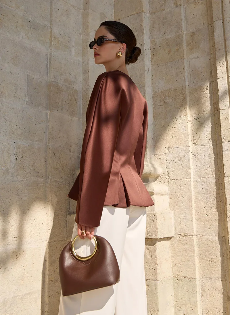 Lichi  Jacket with voluminous sleeves and waist pleats for Women | Best Price UAE