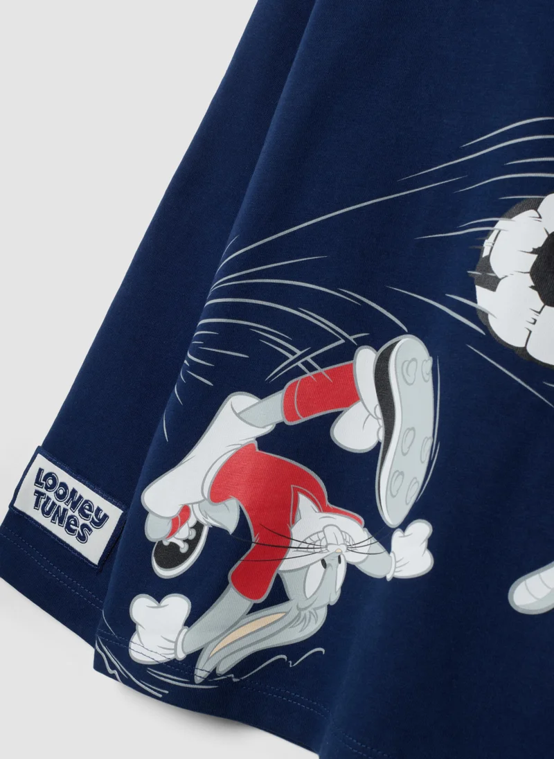 Ovs  OVS Blue Long-Sleeve Pure Cotton Looney Tunes Print T-Shirt For Boys for Men | Best Price UAE