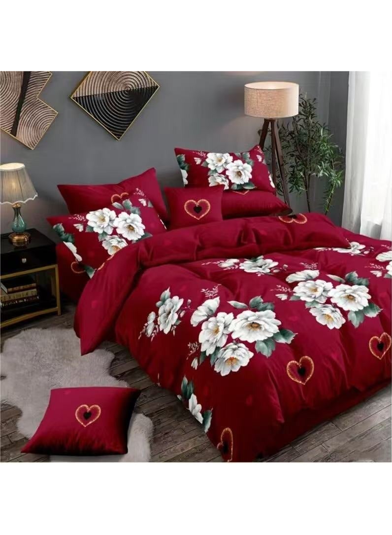 AL RAID 6-Piece King Size Duvet Cover Set – Soft & Breathable Bed Sheet Set with Duvet Cover, Deep-Pocket Fitted Sheet & 4 Pillowcases – All-Season Comfort and Elegant Bedroom Style