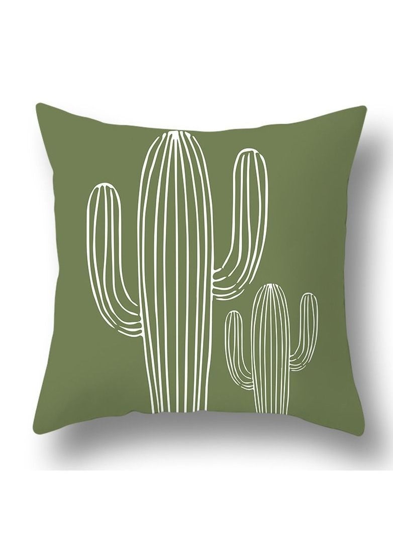 Y&D Green botanical abstract geometric print pillowcase pillow cover 45*45cm 