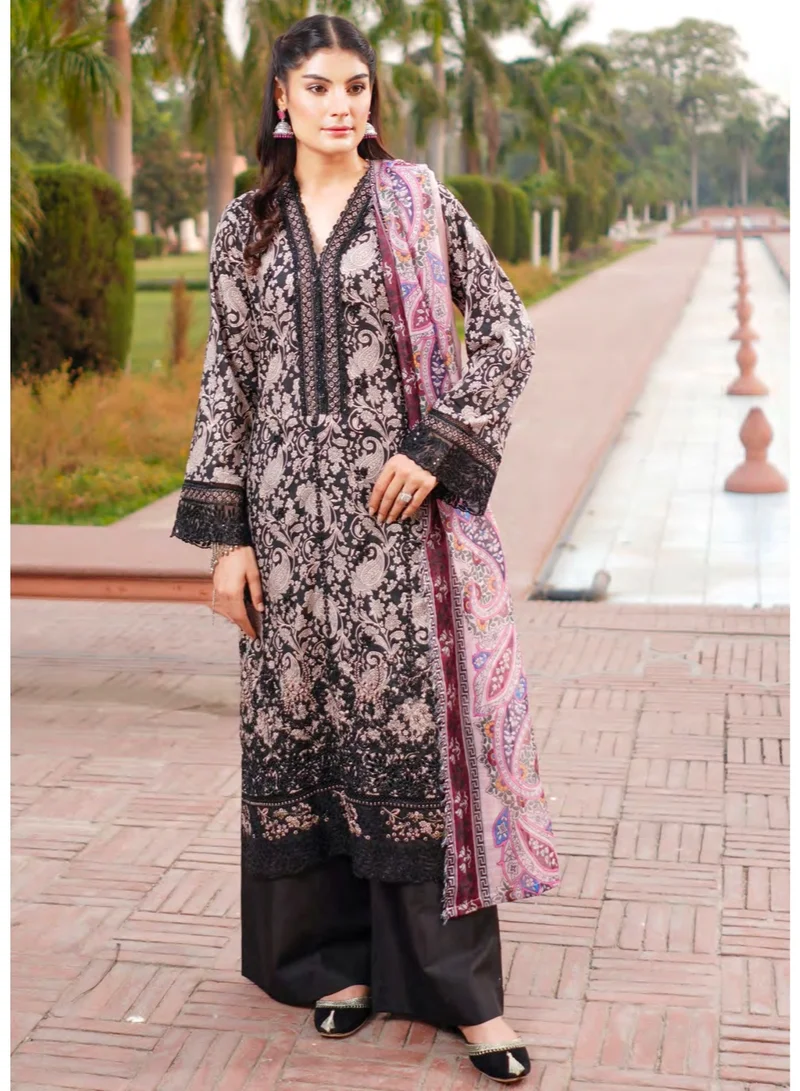 zaha dxb Black Embroidered Salwar Kameez Set | Cotton Ethnic Wear for Women's