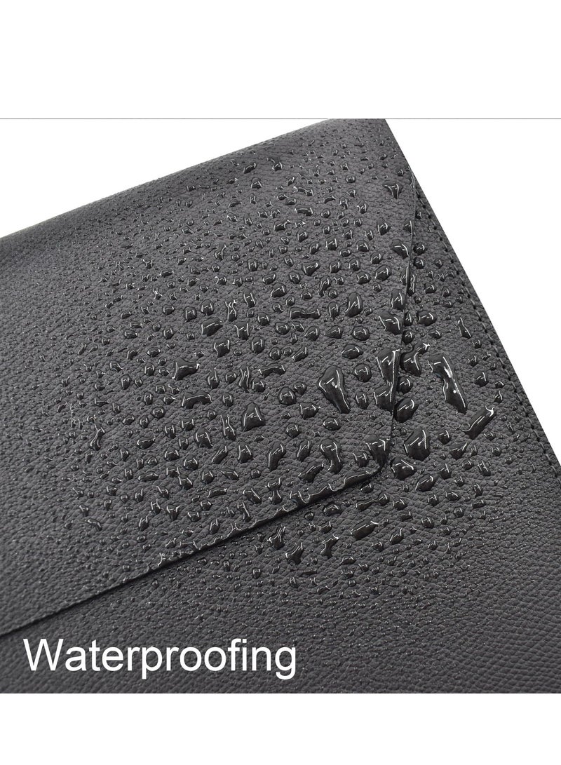 SYOSI PU Leather A4 File Folder, Document Portfolio Holder Waterproof Portfolio Envelope Folder for A4 Letter Size Magnetic Closure Leather Envelope - Image 4