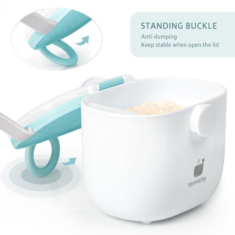 Termichy Baby Formula Dispenser, Portable Milk Powder Dispenser Container with Carry Handle and Scoop for Travel Outdoor Activities with Baby Infant, 8.8OZ, 0.55LB, 250g, 500ml (Baby Blue) - Image 5