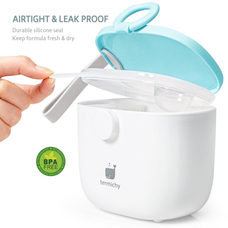 Termichy Baby Formula Dispenser, Portable Milk Powder Dispenser Container with Carry Handle and Scoop for Travel Outdoor Activities with Baby Infant, 8.8OZ, 0.55LB, 250g, 500ml (Baby Blue) - Image 3