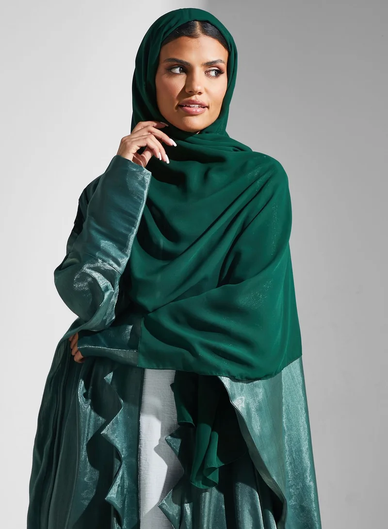 hayas closet Flared Sleeve Open Abaya