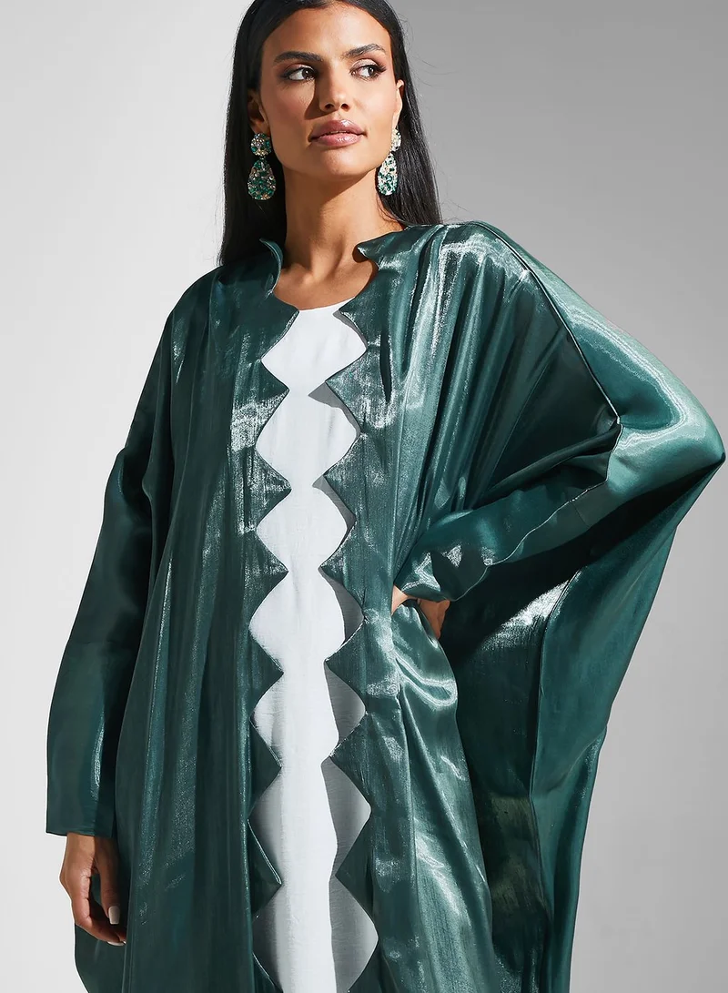 hayas closet Flared Sleeve Open Abaya