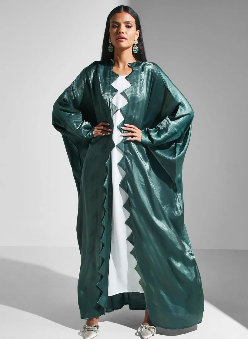 hayas closet Flared Sleeve Open Abaya