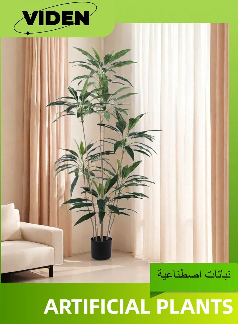 Viden 160 CM Artificial Tree Fake Flower Pot Artificial Tree Decoration Green Belt Realistic Goose Down Plastic Pot Home Decoration Office Indoor Outdoor Balcony Living Room  - Image 3