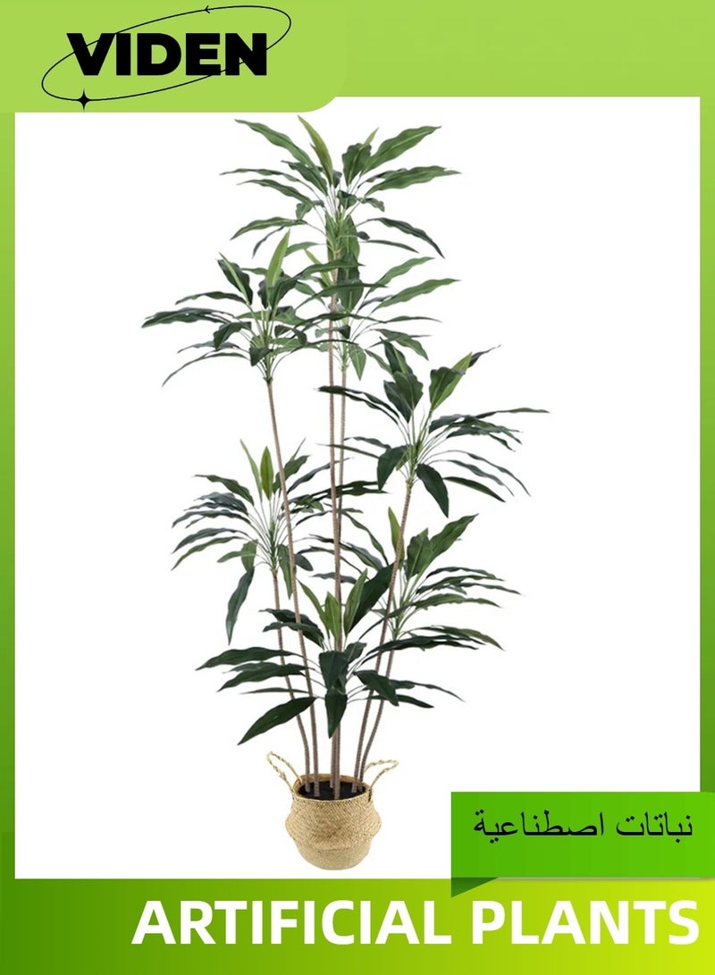 Viden 160 CM Artificial Tree Fake Flower Pot Artificial Tree Decoration Green Belt Realistic Goose Down Plastic Pot Home Decoration Office Indoor Outdoor Balcony Living Room  - Image 1
