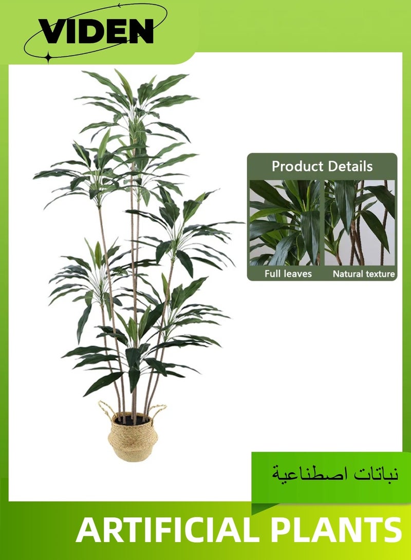 Viden 160 CM Artificial Tree Fake Flower Pot Artificial Tree Decoration Green Belt Realistic Goose Down Plastic Pot Home Decoration Office Indoor Outdoor Balcony Living Room  - Image 4