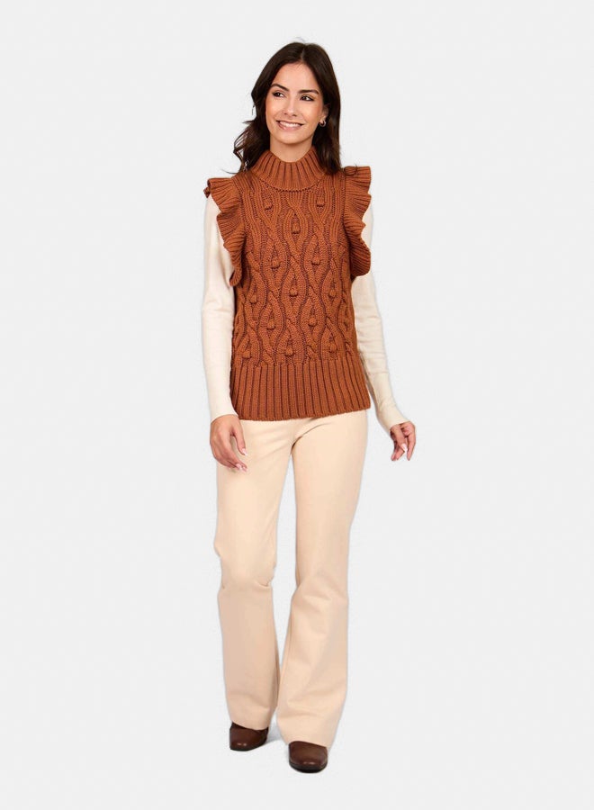 Dare Women Regular Fit Vest - Orange 