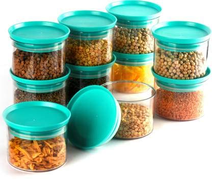 YouBee Air Tight Kitchen Storage Container for Rice Dal Atta BPAFree Flour Cereals Snacks Stackable Modular Round 500 Ml Set 12 Blue - Image 4