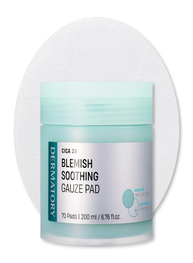 DERMATORY Cica 2X Blemish Soothing Gauze Pad, Calming & Cooling for Redness Relief, PDRN for Skin Tone and Dark Spot Care, Hydrating Toner Pads for Face, for Sensitive Skin, Korean Skin Care, 70 Sheet - Image 1