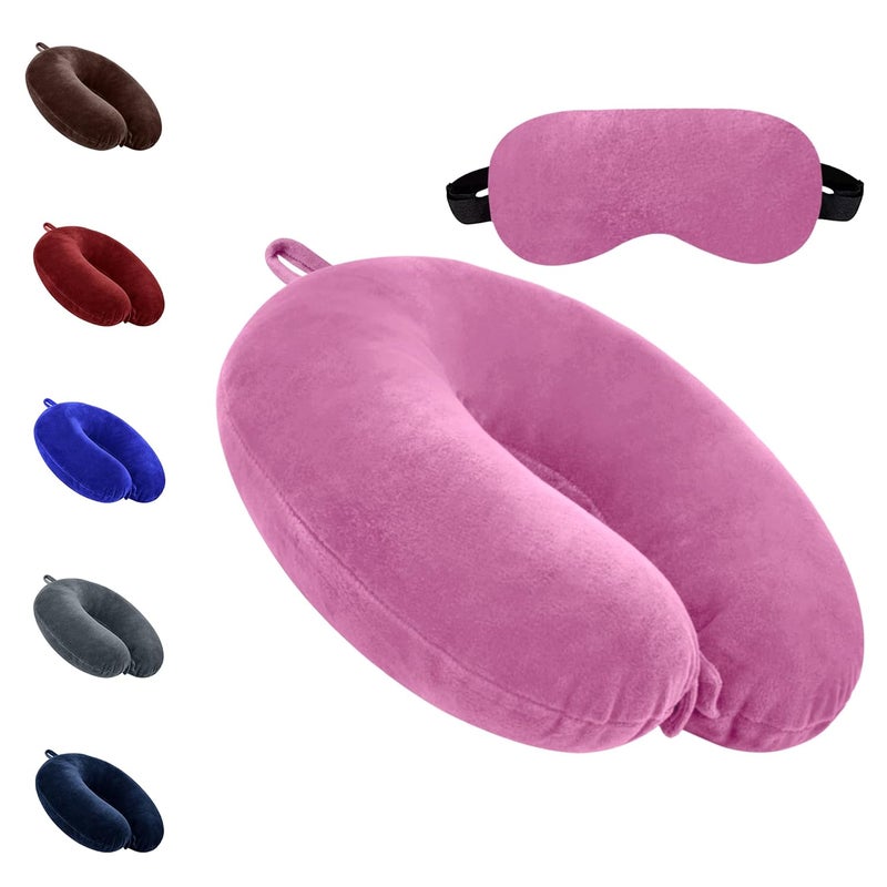 GREELI Neck Pillow for Travelling Luxurious Airplane Travel Pillow Head Rest Neck Holder Pillow Combo with Premium Eye Mask & 5 Years Warranty - Image 1
