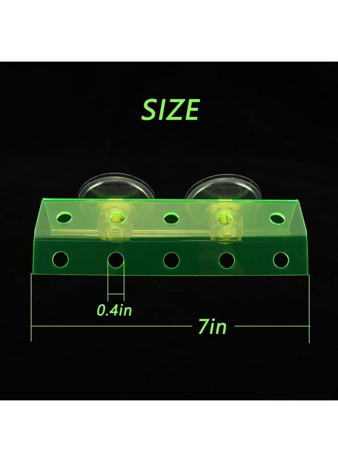 kcrygogo Fluorescent Green Coral Frag Holder Acrylic Coral Rack with Powerful Double Suction Cup Suitable for Household Fish Tanks (10 Plug Holes) - Image 3