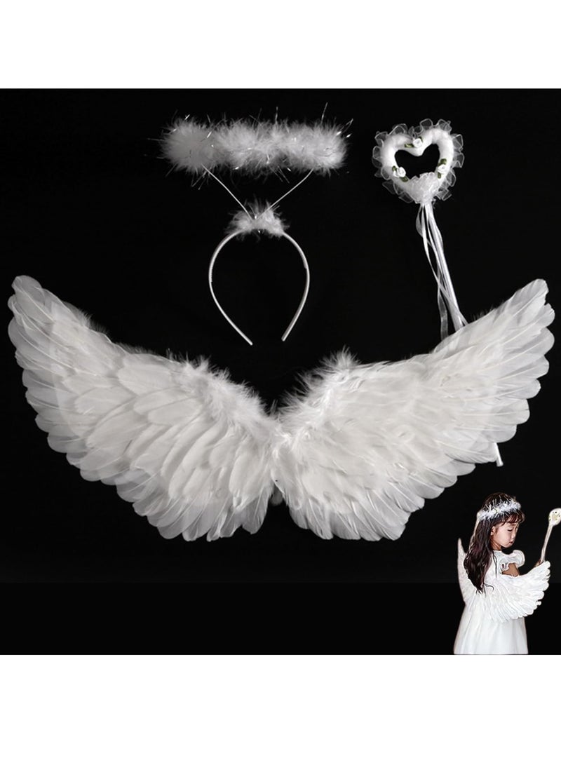 3-Pack Cosplay Costumes for Kids with Wings and Headband, Magic Wand, Props for Stage Cosplay Party Halloween (B) - Image 1