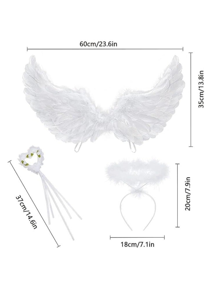 3-Pack Cosplay Costumes for Kids with Wings and Headband, Magic Wand, Props for Stage Cosplay Party Halloween (B) - Image 2