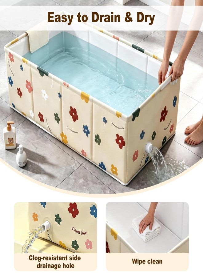 COBOPANDA Foldable Dog Bathtub for Small to Medium Dogs & Cats, Collapsible Pet Bath Tub for Shower/Kitchen Sink, Thickened Insulated Base, Portable & Space-Saving Puppy Wash Basin, 27.5" x 15.7" x 9", Yellow - Image 4