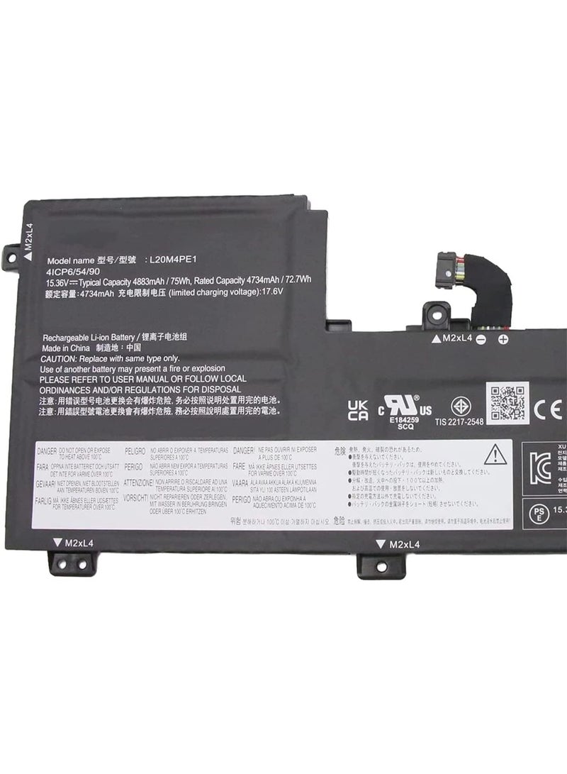 Terabyte بطارية 15.36 فولت 75 واط ساعة 4883 مللي أمبير L20M4PE1 متوافقة مع سلسلة Le.novo IdeaPad 5 Pro-16ACH6 5B11B66552 SB11B66551 - Image 2