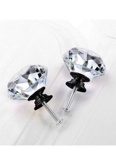 KASTWAVE 10 Pack Dresser Drawer Cabinet Knobs 30 mm Diamond Shaped Crystal Glass Knobs Pulls for Kitchen Wardrobe Cupboard  - Image 5