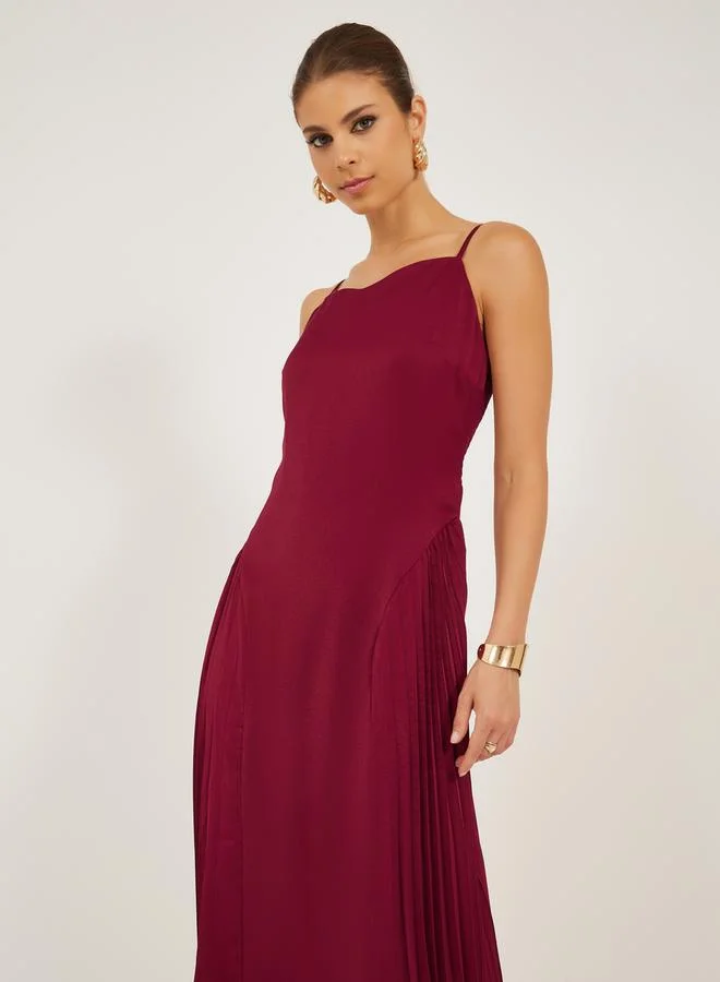 Styli Pleated Panel Dress
