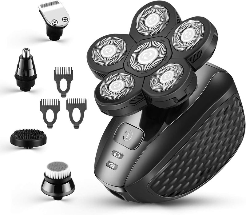 vsmooth Head Shavers for Men - Upgraded Multifunctional Bald Head Shaver, Waterproof Electric Razor for Men Cordless Rechargeable Shaving Grooming Kit (Gray) - Image 1
