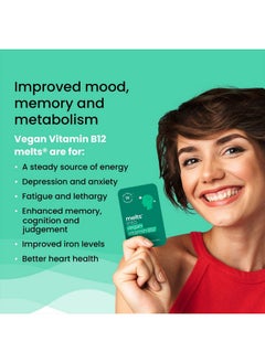 ويلبيينج نيوتريشن مكملات فيتامين ب12 النباتية من Wellbeing Nutrition للرجال والنساء | معزز للذاكرة ودعم الدماغ والقلب والجهاز العصبي بفيتامين ب12 وحمض الفوليك والبراهمي والكركم | 30 شريحة رفيعة عن طريق الفم  - Image 3