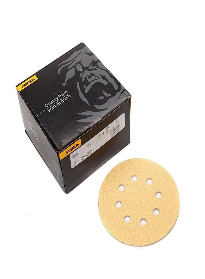 ميركا قرص تفريغ PSA بمقاس 5 بوصات و8 فتحات من Mirka 23-320-150 Bulldog Gold بحبيبات 150 - Image 3