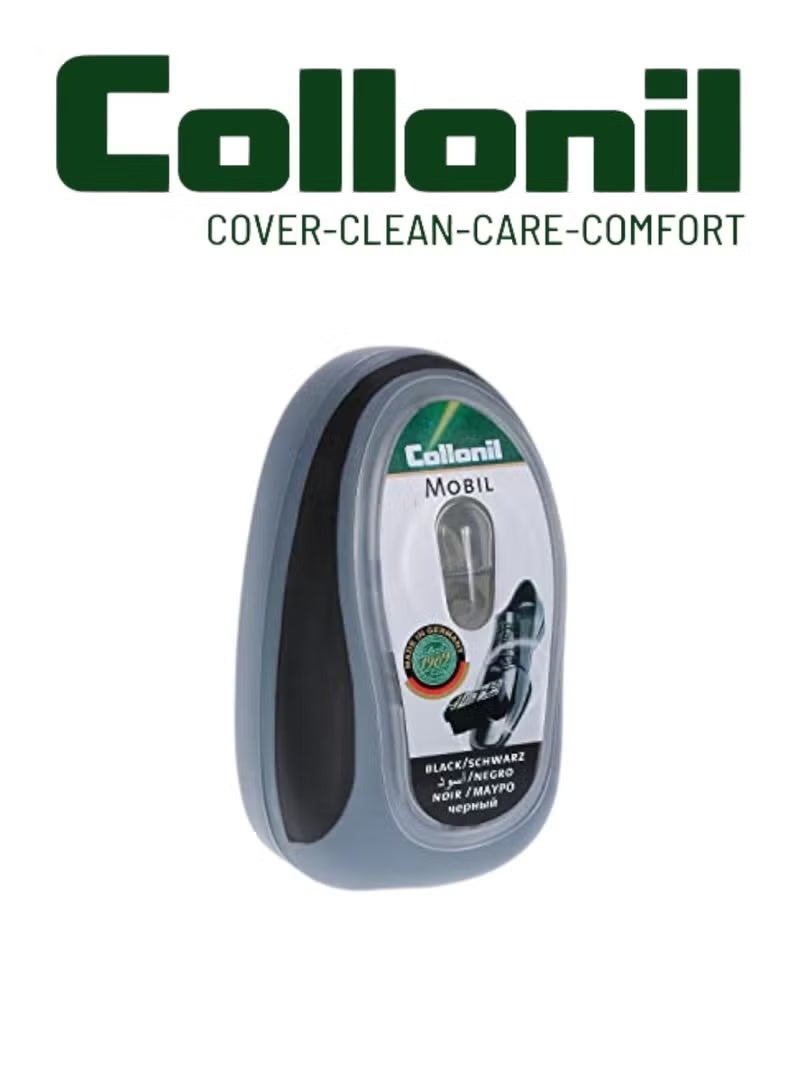 Collonil Mobil Sponge with Liquid Black – Instant Gloss & Nourishment for Leather & Synthetic Materials