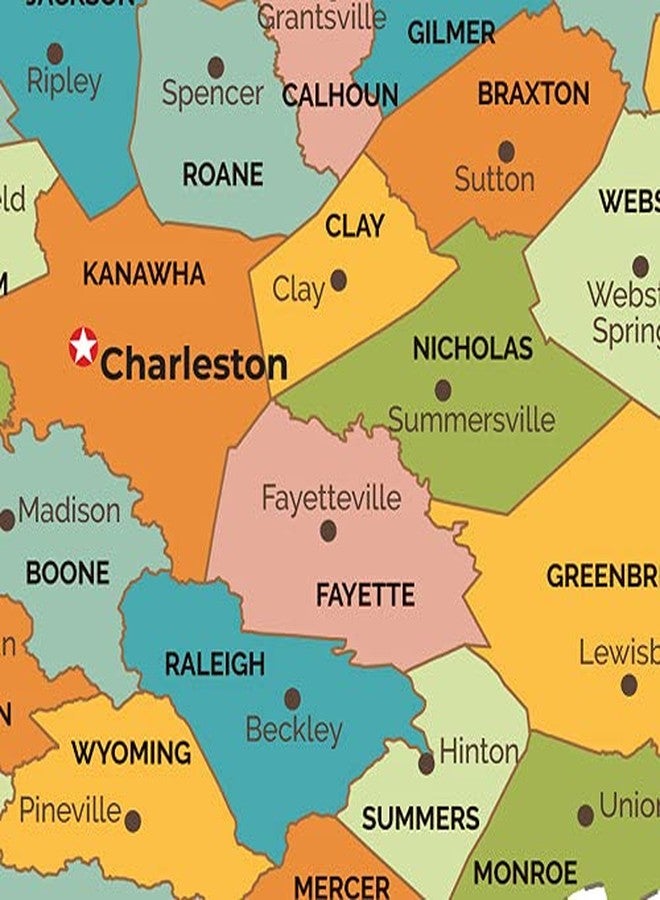 MapSherpa West Virginia Counties Map - Standard - 36" x 26" Laminated - Image 2