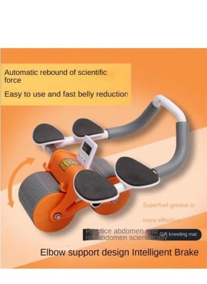 New dual axle Automatic Rebound Abdominal Roller Tool with Elbow Support and Digital Meter Core Strength Training