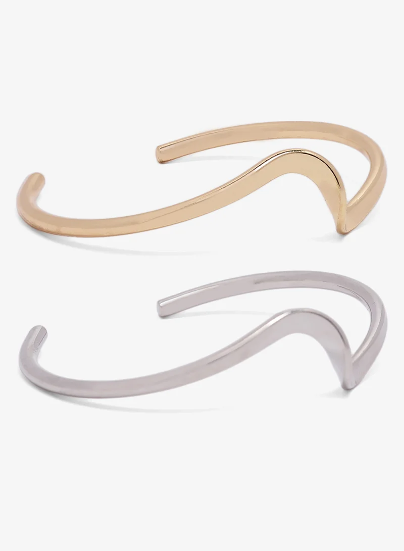ELLA 2PK Asymmetical Gold Bangles