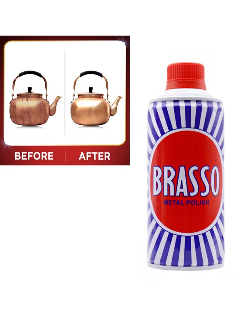 Brasso 200ml Metal Polish，Copper and Brass Polish，Copper Cleaner and Brass Cleaner，Long-Lasting Shine，Metal Polish for Tin，Chrome and More，Metal Polish - Image 1