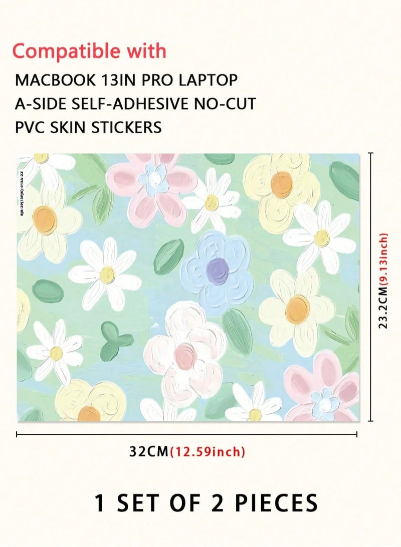 ملصق واقي للحاسوب المحمول قطعتين كل قطعة  قياس 32*23.2 سم  بوصة  تصميم و الوان رائعة قطعة واحدة - Image 3