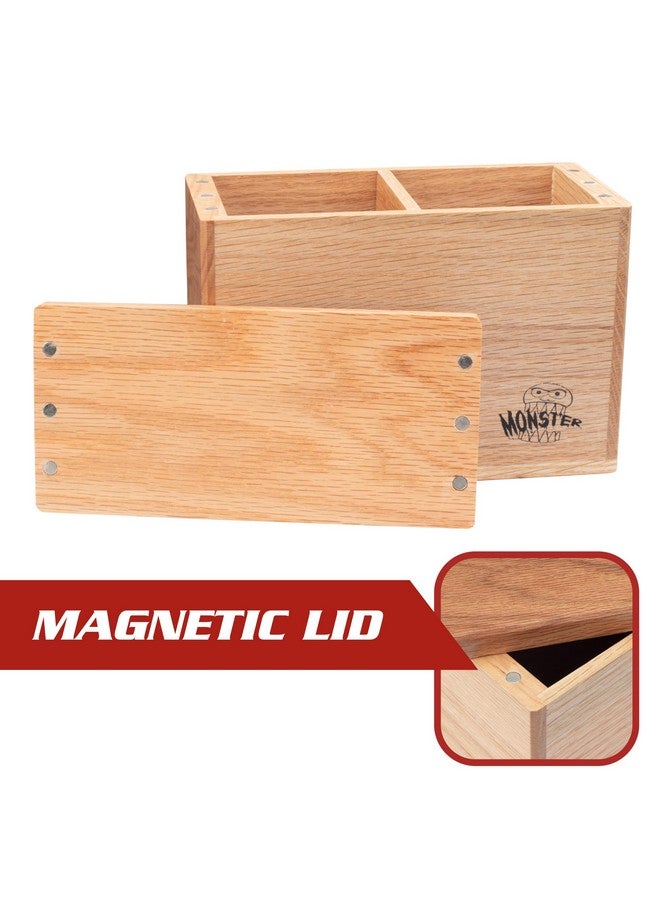Monster Protectors Monster Wooden Double Deck Box w Strong Magnetic Lid & Security Band- Premium Holds 250 Sleeved Cards- Compatible with Yugioh, Commander Magic The Gathering MTG Sport Cards Trading TCG Game, Gift  - Image 3