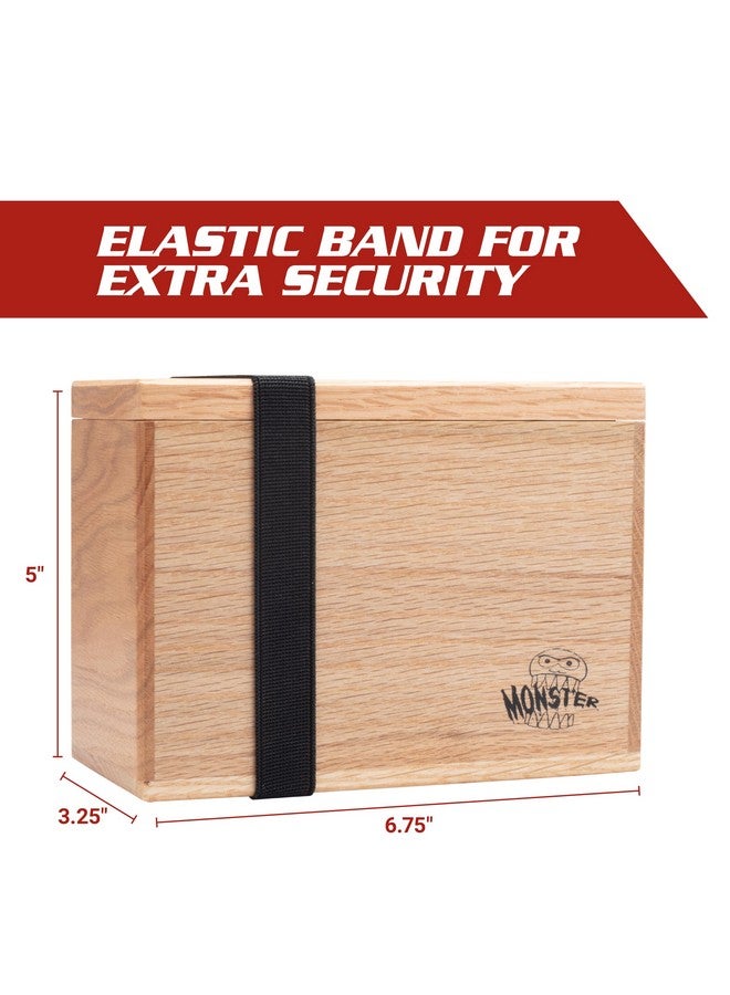 Monster Protectors Monster Wooden Double Deck Box w Strong Magnetic Lid & Security Band- Premium Holds 250 Sleeved Cards- Compatible with Yugioh, Commander Magic The Gathering MTG Sport Cards Trading TCG Game, Gift  - Image 2