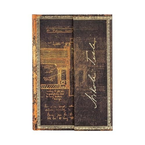 Paperblanks Tesla, Sketch of a Turbine Mini Unlined Hardcover Journal, 176pg, 85GSM by Paperblanks (Embellished Manuscripts Collection) - Image 1
