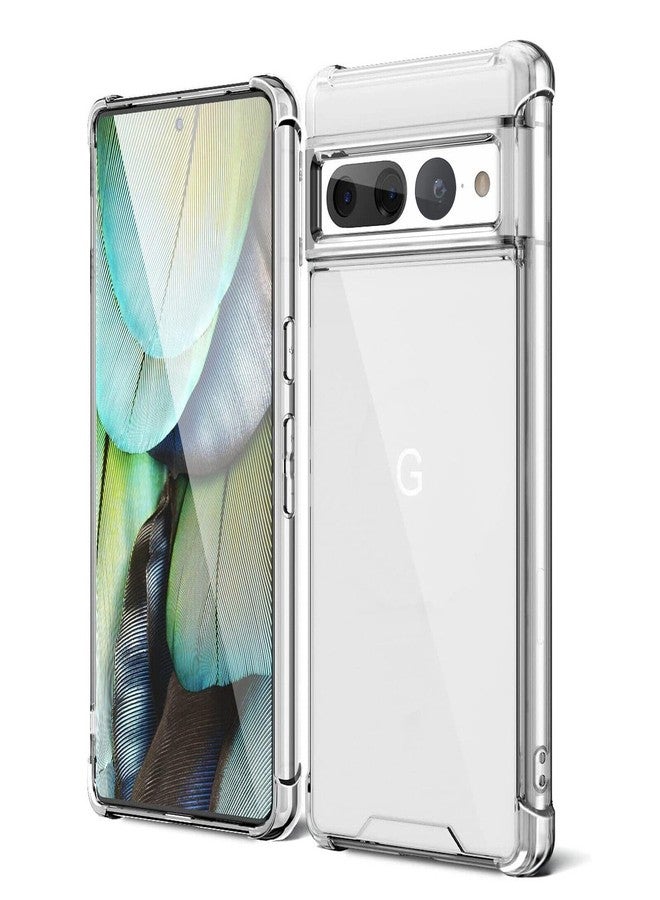 KIOMY جراب KIOMY لهاتف Google Pixel 7 Pro، مزود بزوايا مزودة بوسائد هوائية، مقاوم للصدمات، غطاء حماية للهاتف، تصميم هجين من البولي كربونات الصلب مع إطار TPU مرن، شفاف من الداخل - Image 1