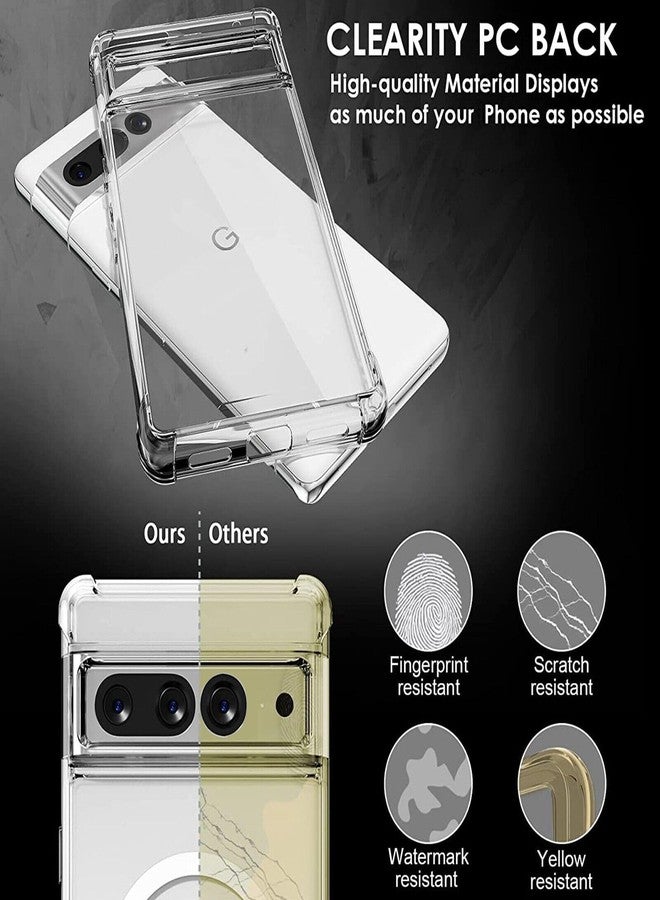 KIOMY جراب KIOMY لهاتف Google Pixel 7 Pro، مزود بزوايا مزودة بوسائد هوائية، مقاوم للصدمات، غطاء حماية للهاتف، تصميم هجين من البولي كربونات الصلب مع إطار TPU مرن، شفاف من الداخل - Image 5