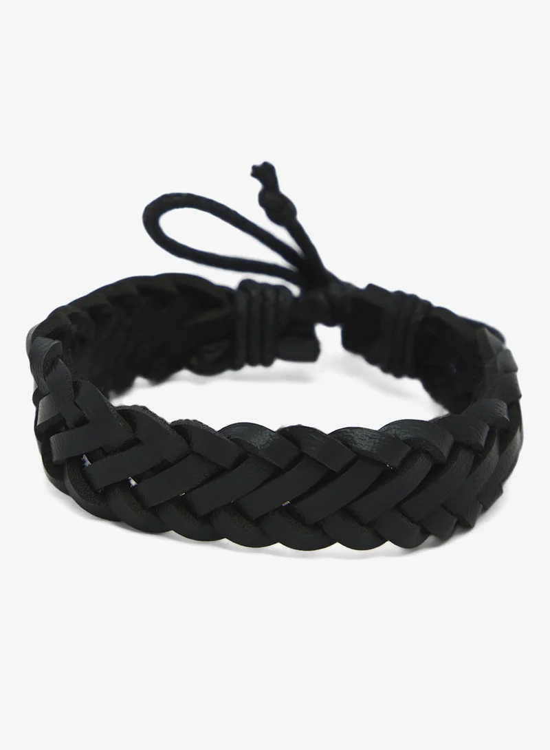 Seventy Five Multi-Layer Beaded and Leather Bracelet